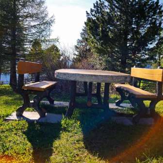 Sitzbänke Feuerstelle Plauns